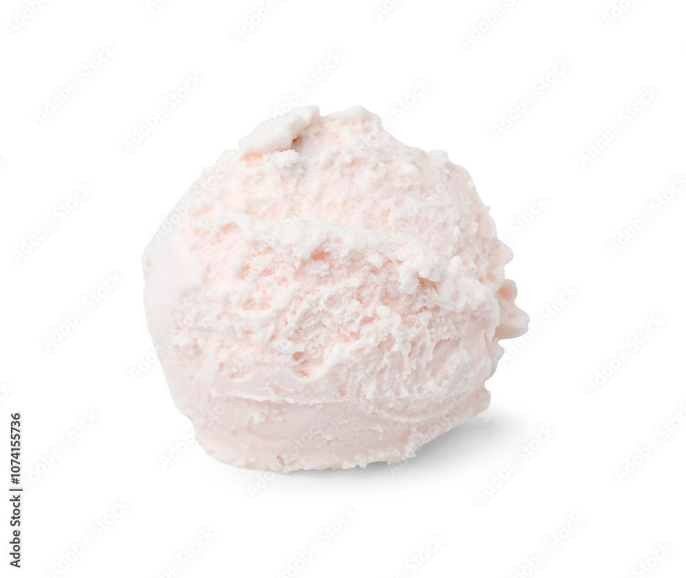 Scoop of yummy ice cream isolated on white