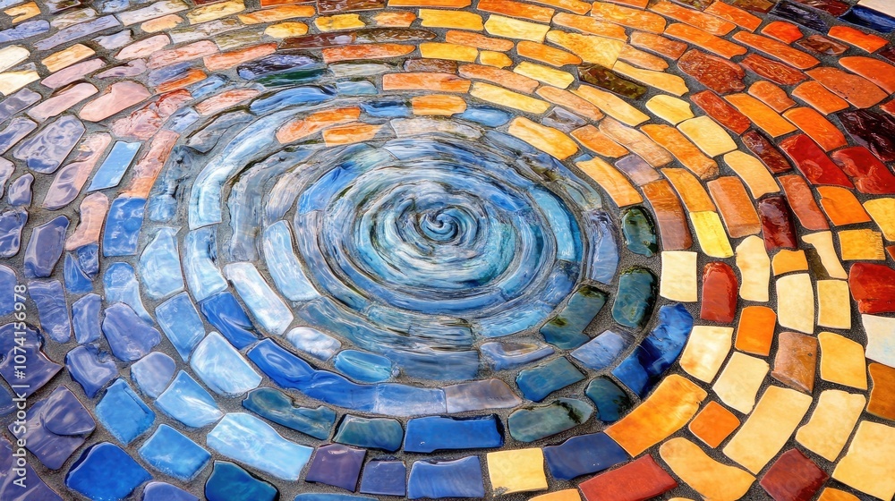 Fototapeta premium Mosaic pattern with water ripple effects