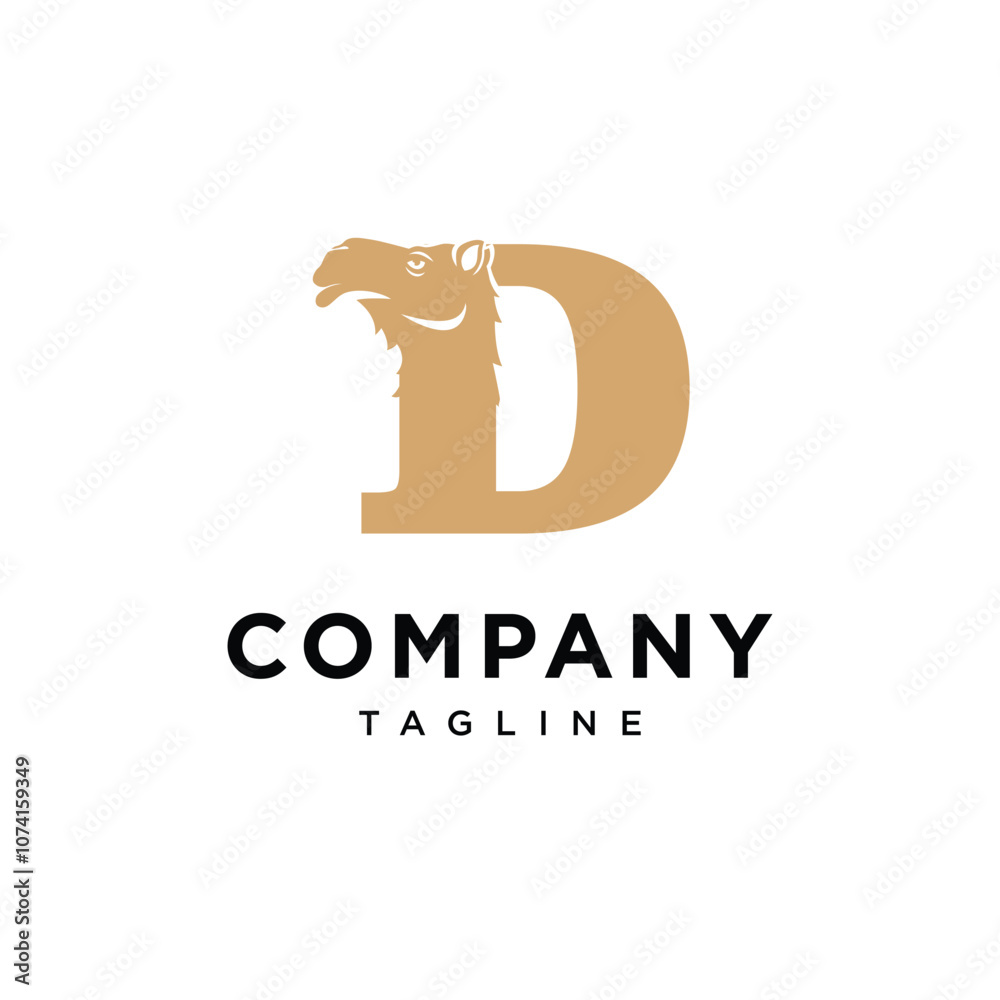 Letter D Camel logo icon vector Letter D Camel logo icon vector