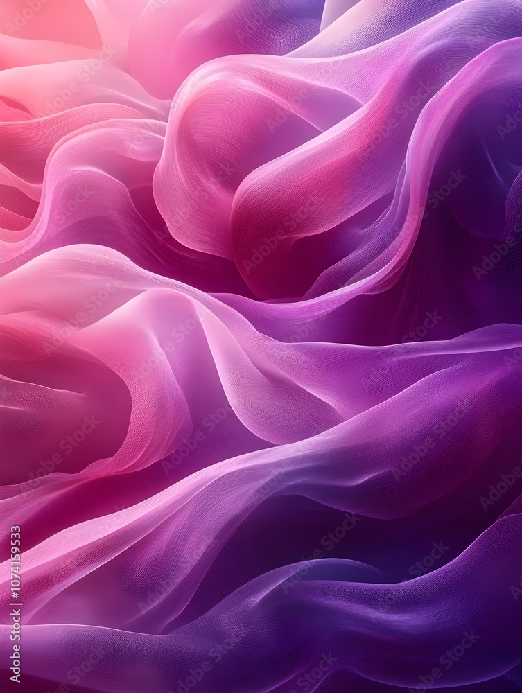 Fototapeta premium A mesmerizing swirl of soft, flowing textures in shades of pink and purple, creating an ethereal and dreamy atmosphere.