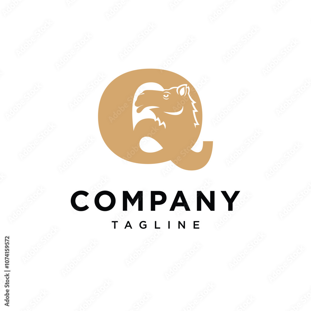 Letter Q Camel logo icon vector