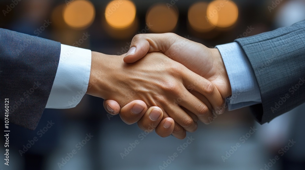 Two hands shaking in a business setting, symbolizing agreement. Two hands shaking in a business setting, symbolizing agreement.