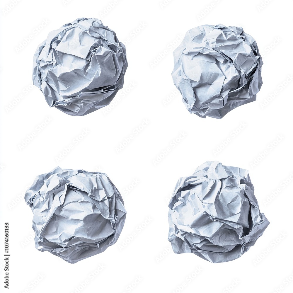 Fototapeta premium Crumpled paper balls isolated on a white background