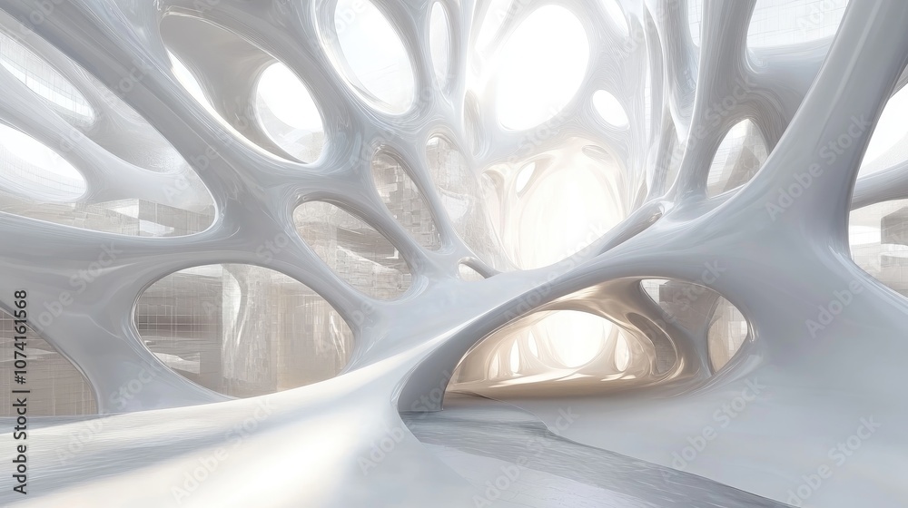 Abstract Background of Modern Architectural Design in 3D Render Illustration