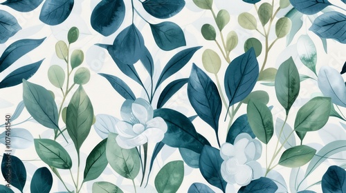 Lush Botanical Watercolor Illustration in Vibrant Colors