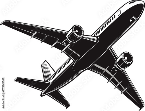 Airplane Is Flying Vector art, illustration with a plane icon logo