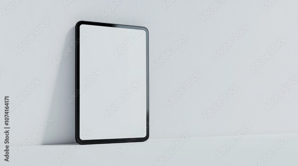 Isolated white tablet featuring a blank display Isolated white tablet featuring a blank display
