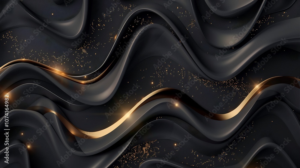 Abstract Black and Gold Swirling Design Abstract Black and Gold Swirling Design