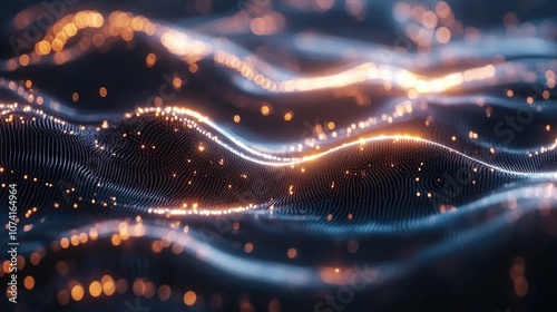 Futuristic technology wave background featuring glowing lights