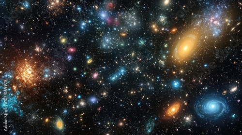 Wallpaper Mural 3D cartoon depiction of a universe abundant with stars nebulae and galaxies Torontodigital.ca