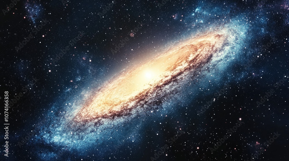 Fototapeta premium 3D cartoon rendering showcasing stars within a galaxy set against a backdrop of empty space