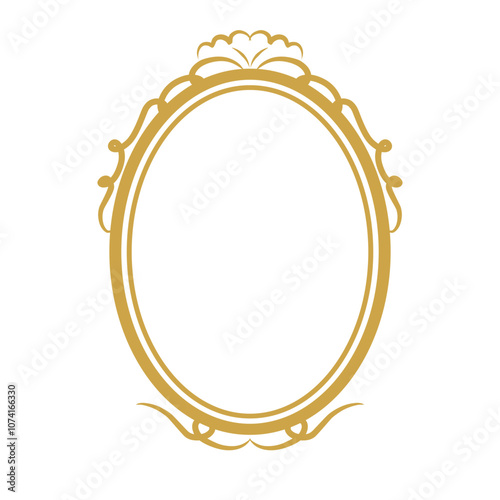 Golden mirror frame Illustration 