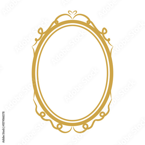 Golden mirror frame Illustration 