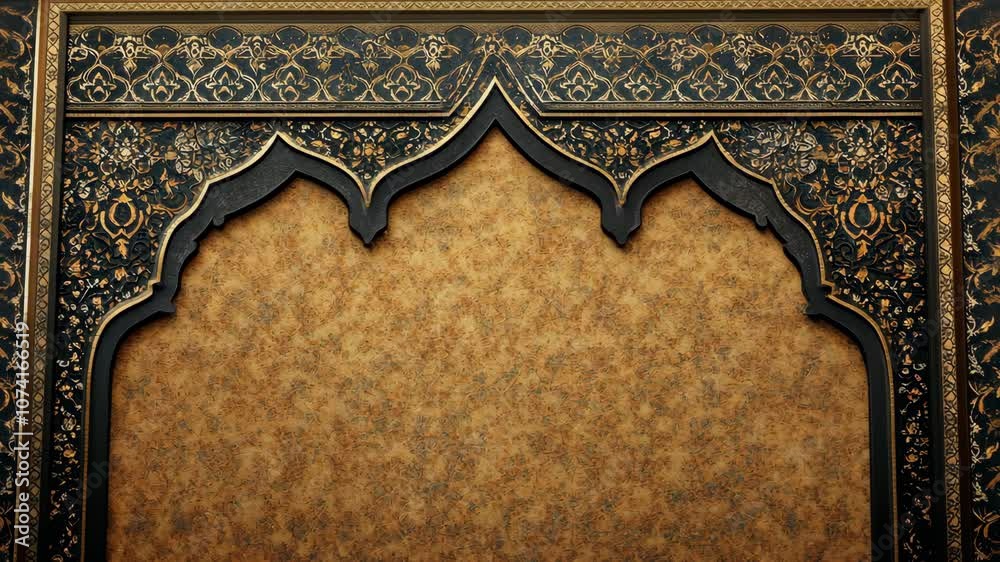 A close-up of an ornate archway with intricate details