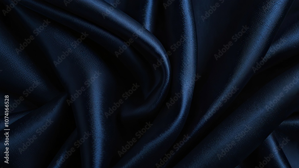 Fototapeta premium The luxurious dark satin fabric elegantly drapes with smooth flowing contours that highlight its richness creating a sophisticated visual effect