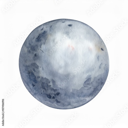 mercury watercolor planet isolated on white