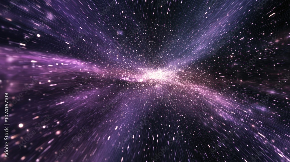 Ultra violet tones and purple trends depicted in a 3D cartoon rendering of the Milky Way galaxy featuring stars and cosmic dust with long speed exposure effects Ultra violet tones and purple trends depicted in a 3D cartoon rendering of the Milky Way galaxy featuring stars and cosmic dust with long speed exposure effects