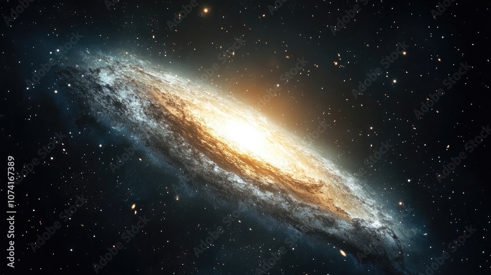 Obraz premium Incredibly beautiful galaxy in deep space rendered in 3D cartoon style Science fiction wallpaper