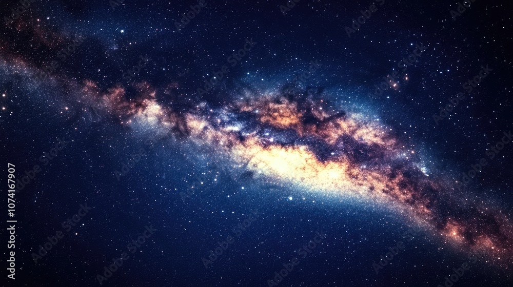 Fototapeta premium 3D cartoon depiction of the Milky Way Galaxy in summer