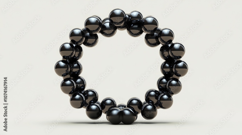 Abstract impossible ring of dark metal balls in a circular shape 3D cartoon rendering 3D illustration Abstract impossible ring of dark metal balls in a circular shape 3D cartoon rendering 3D illustration