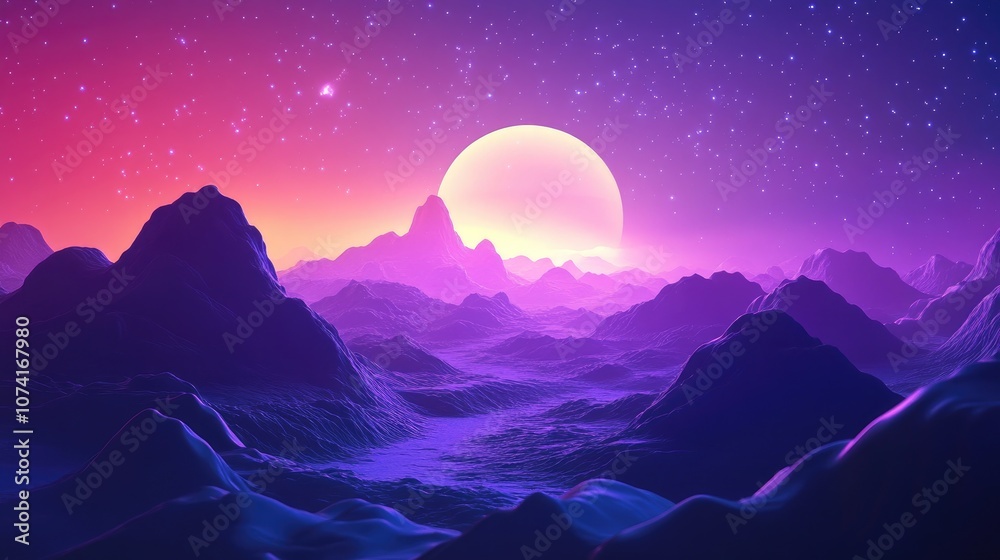 Cartoon rendering in 3D of an abstract space background featuring mystical light for design purposes Cartoon rendering in 3D of an abstract space background featuring mystical light for design purposes