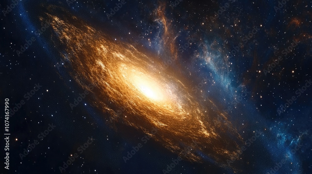 Obraz premium Stars dust and gas nebula in a distant galaxy represented in a 3D cartoon rendering