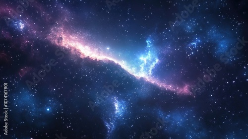 3D cartoon depiction of stars and a galaxy in outer space