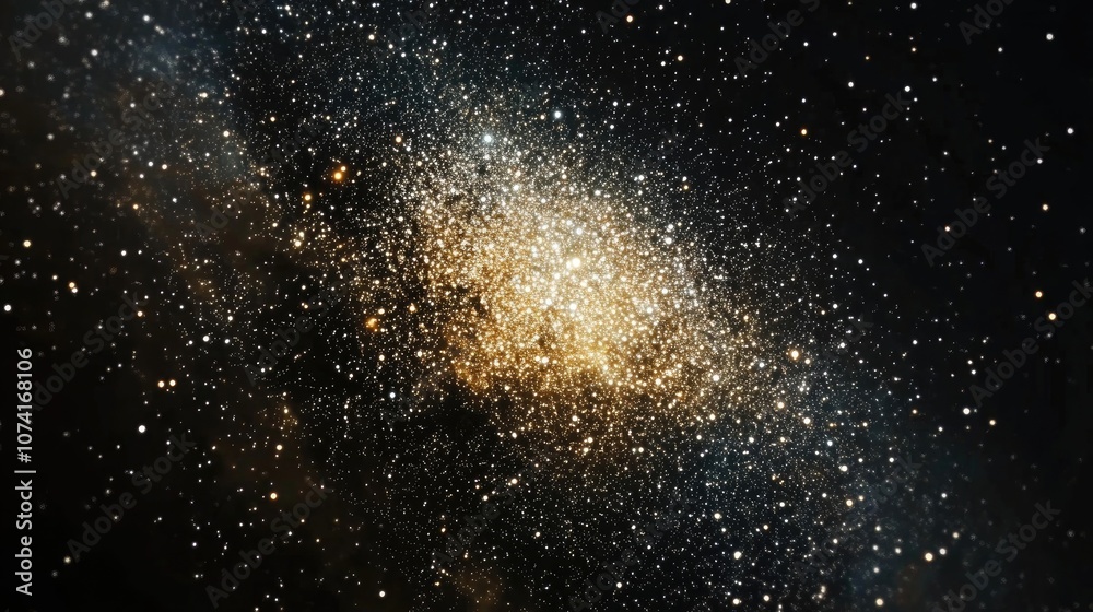 Cluster of stars in deep space 3D cartoon rendering of the Milky Way galaxy