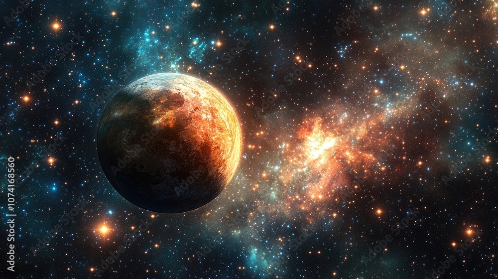 Cosmos starry sky depicted in a 3D cartoon rendering Cosmos starry sky depicted in a 3D cartoon rendering