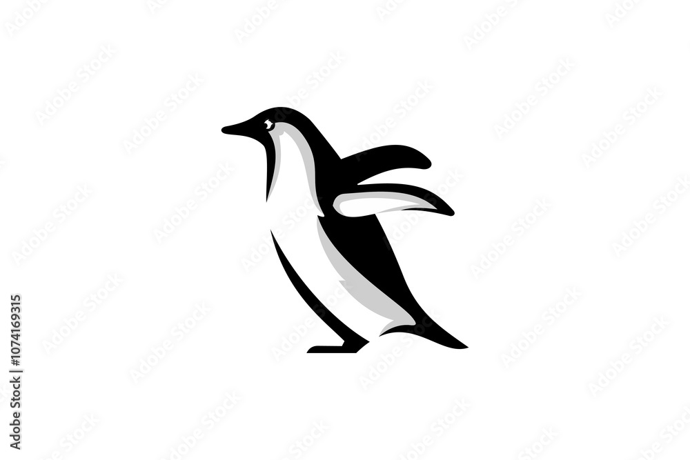 Fototapeta premium Antartica Black Penguin Graphic Logo Design Vector Inspiration