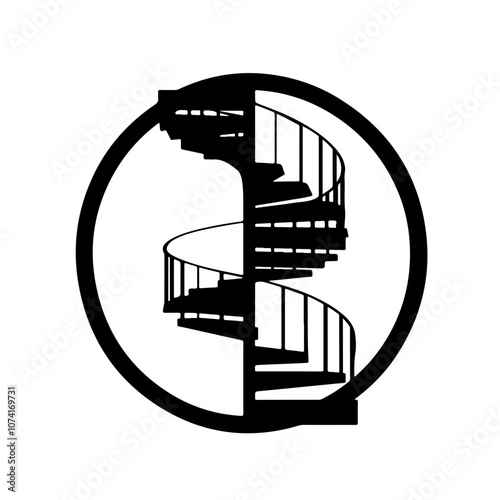 Spiral Staircase Style Vector Logo