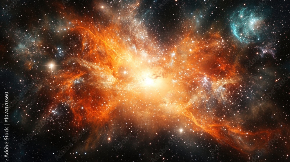 Amazing galaxy in 3D cartoon rendering featuring stars nebula and gas Amazing galaxy in 3D cartoon rendering featuring stars nebula and gas
