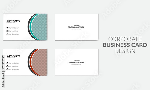 modern black and green colour corporate business card design template. 