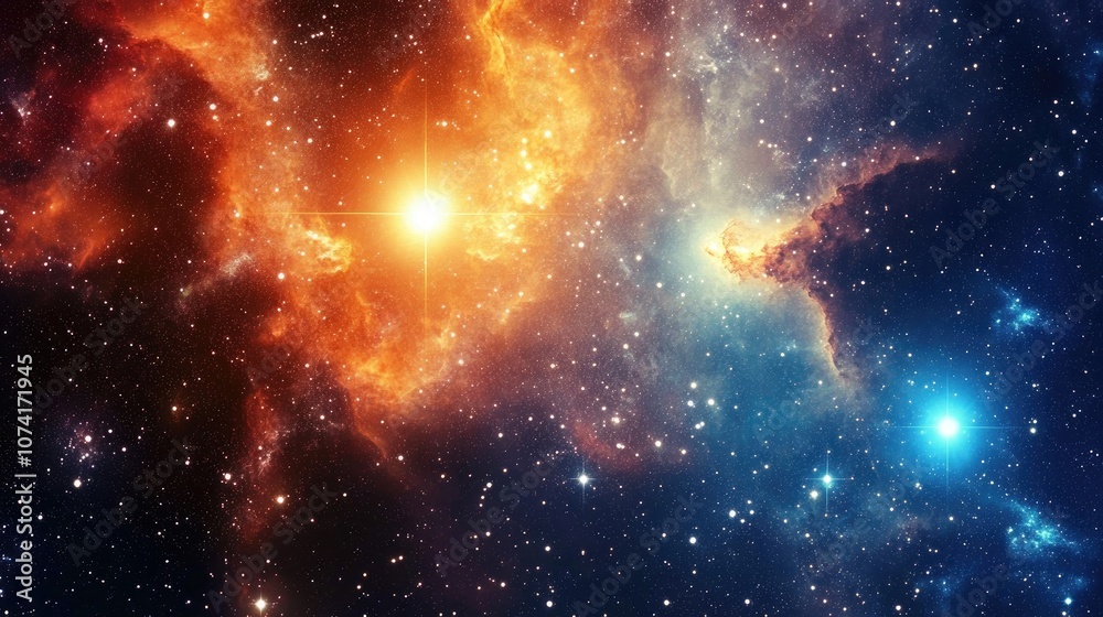 3D cartoon depiction of stars in a galaxy within open space 3D cartoon depiction of stars in a galaxy within open space