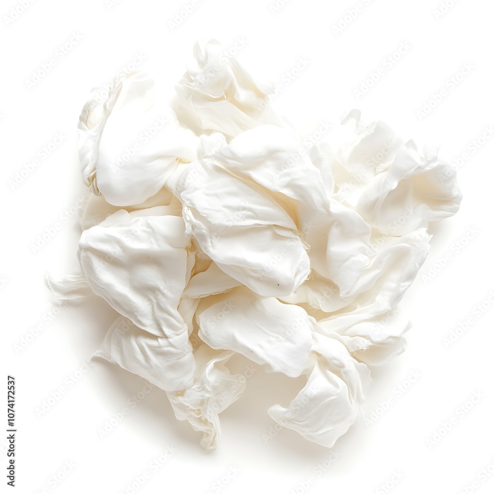 Asborbent Cotton isolated on a with a white background, close up Asborbent Cotton isolated on a with a white background, close up