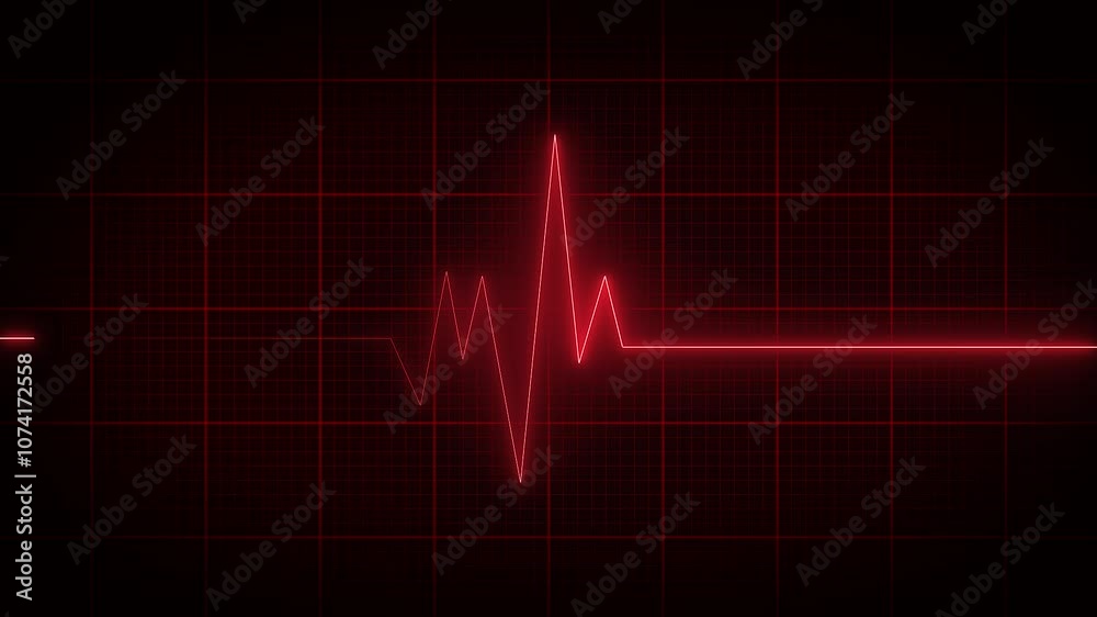 Cardiogram heartbeat pulse rate neon glowing video animation. Emergency ekg monitoring. loop motion animate 4k video footage. Abstract heartbeat.