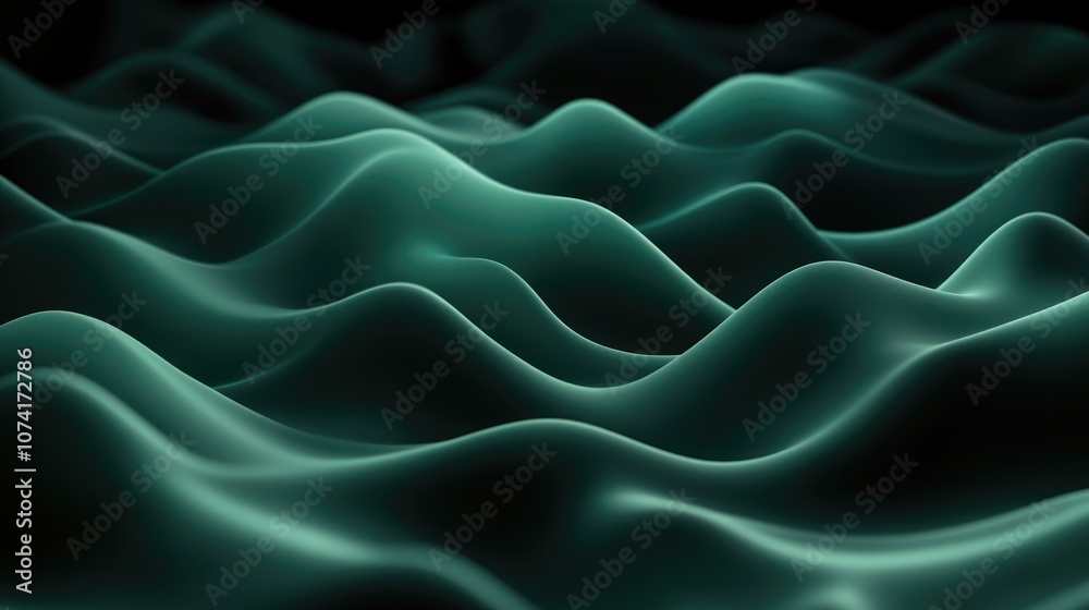 Obraz premium Abstract dark green technical background in 3D cartoon rendering