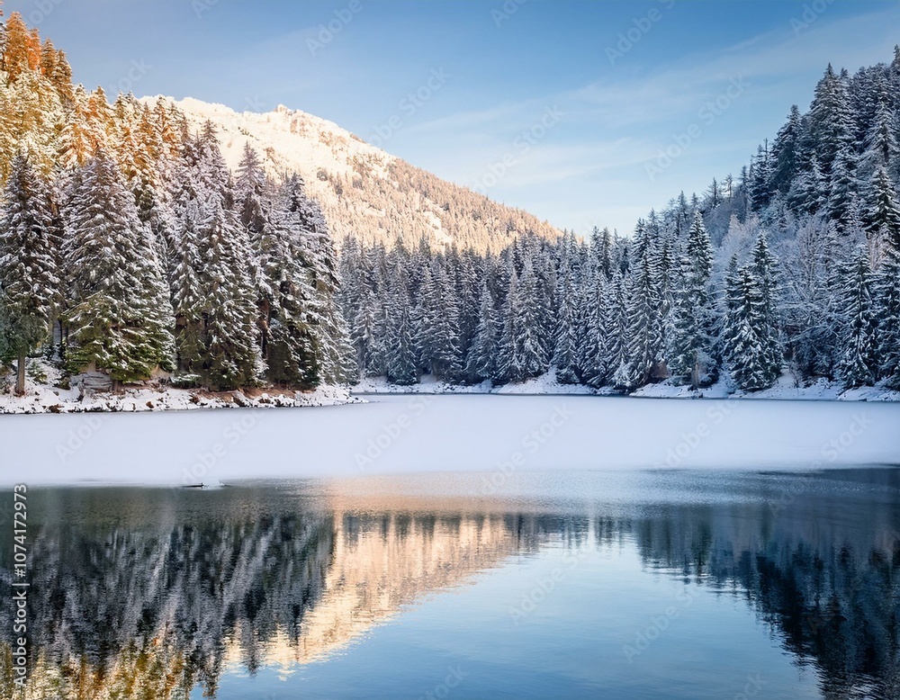 Frozen Lake Reflection Frozen Lake Reflection