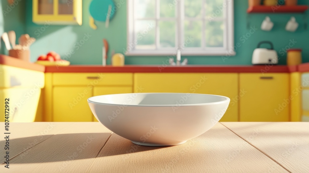 3D cartoon depiction of an empty bowl 3D cartoon depiction of an empty bowl