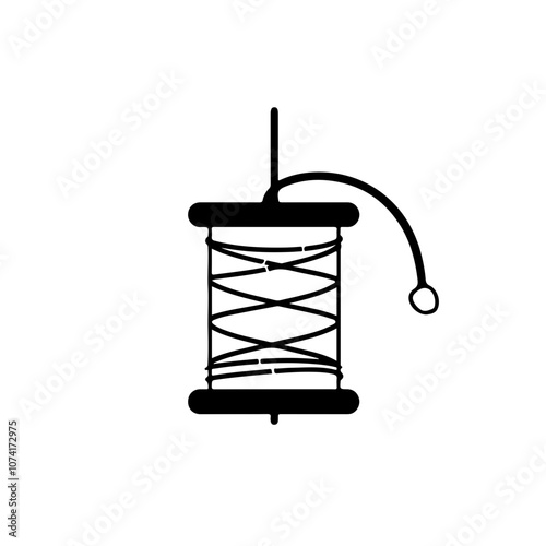 Spool Thread With Needle Vector Logo
