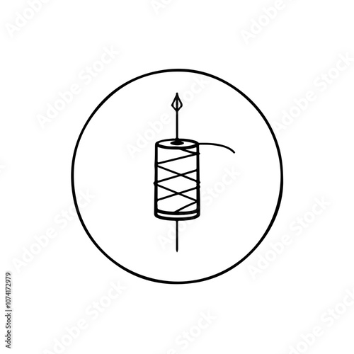 Spool Thread With Needle Vector Logo