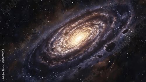 Cartoon rendering of a galaxy in deep space showcasing the beauty of the universe