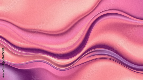 Abstract grainy background with gentle colored waves and lines, pink and purple colors, noise grain texture wallpaper design