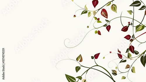 Wallpaper Mural Elegant Vine White Background Picture: A Touch of Natural Beauty Torontodigital.ca