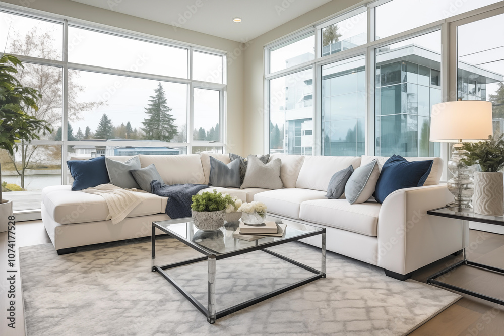 Fototapeta premium modern living room with sofa