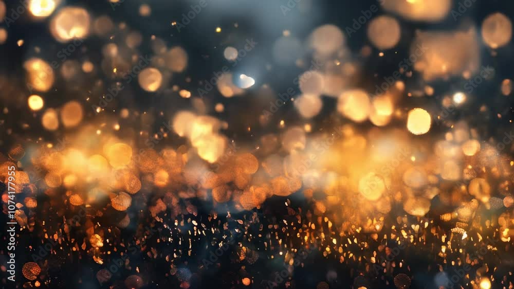 Golden bokeh lights scattered across a dark background, creating a festive, warm, and magical atmosphere. Golden bokeh lights scattered across a dark background, creating a festive, warm, and magical atmosphere.