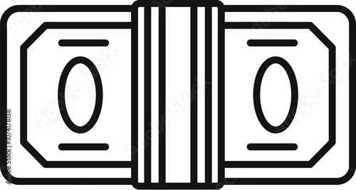 Bundle of banknotes secured with a band, representing savings, investment, and financial transactions