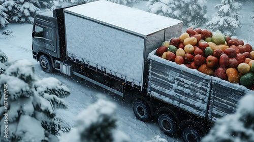 A refrigerated truck transporting perishable goods, representing the importance of temperature control in logistics 