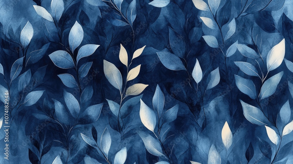 Seamless pattern featuring elegant dark blue watercolor designs for a wedding invitation collection perfect for bridal themes and celebrations Seamless pattern featuring elegant dark blue watercolor designs for a wedding invitation collection perfect for bridal themes and celebrations