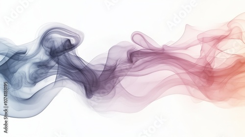 Elegant Flowing Smoke Waves in Soft Gradient Colors Creating a Serene and Abstract Background Ideal for Artistic and Creative Projects